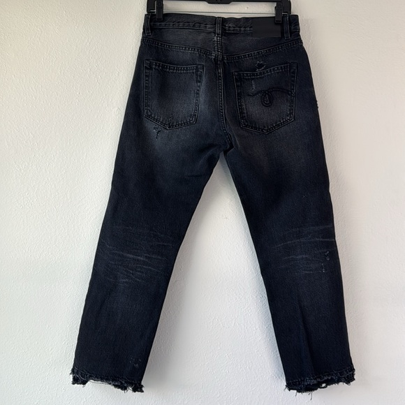 R13 Distressed Boyfriend Jean in Jake Black 24 - Picture 9 of 16